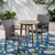 3pc Gray Contemporary Wicker Round Table Outdoor Patio Bistro Set 35.25"