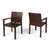 Coffee Brown Hand Crafted Outdoor Patio Dining Chairs - Set of 2 - 35.5"