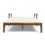 79.25" White and Brown Outdoor Patio Double Chaise Lounge