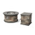 2pc Brown and Gray Round Outdoor Patio Fire Pit with Tank Holder Set 32.25"