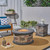 2pc Brown and Gray Round Outdoor Patio Fire Pit with Tank Holder Set 32.25"