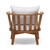 32" White and Brown Contemporary Slatted Outdoor Patio Club Chair