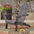 36" Charcoal Gray Outdoor Patio Foldable Adirondack Chair