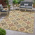 10' x 7.8' Ivory and Brown Medallion Rectangular Outdoor Area Rug