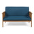 53.25" Blue and Brown Contemporary Outdoor Patio Loveseat