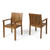 Elegant Set of 2 Brown Hand Crafted Outdoor Patio Dining Chairs 35.5"