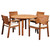 5-Piece Brown Nelson Eucalyptus Round Patio Dining Set 47"