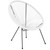 Stylish and Comfortable 35.25" White and Black Oval Outdoor Furniture Patio Bungee Lounge Chair