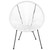 35.25" White and Black Oval Outdoor Furniture Patio Bungee Lounge Chair