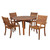 5-Piece Brown Arizona Eucalyptus Round Patio Dining Set 47"