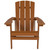 35" Russet Brown Teak Cottage Vertical Adirondack Patio Lounger Chair