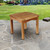 19" Brown Intan Teak Solid Square Patio Side Table