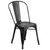 33.5" Black Contemporary Outdoor Furniture Patio Stackable Chair