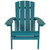 35" Turquoise Blue Cottage Outdoor Furniture Patio Adirondack Lounger Chair