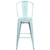 46'' Blue Distressed Contemporary Outdoor Patio Barstool with Back