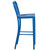 43'' Blue Industrial Outdoor Patio High Bar Stool with Vertical Slat Back