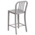 36.25'' Silver Outdoor Patio Counter Height Stool with Slat Back