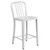 36.25'' White Outdoor Patio Counter Height Stool with Slat Back - Modern Industrial Style Stool for Home and Restaurant