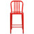 36.25'' Red Outdoor Patio Counter Height Stool with Slat Back