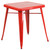 "Contemporary Red Square Outdoor Cafe Bar Table - Complete Your Industrial Furniture Set"