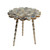 19" Gold Agate Side Table with Brass Inlay and Tri Legs