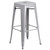 Contemporary Backless Industrial Outdoor Patio Barstool - 30" Silver - Durable and Stylish
