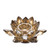 Large Crystal Glass Lotus Candle Holder - 8.75" - Gold