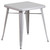 29 Inch Silver Solid Square Contemporary Outdoor Cafe Bar Table - Perfect for Commercial and Residential Use