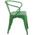 27.75" Green Contemporary Outdoor Furniture Patio Stackable Chair with Arms