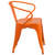 27.75" Orange Contemporary Outdoor Furniture Patio Stackable Chair with Arms