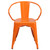 27.75" Orange Contemporary Outdoor Furniture Patio Stackable Chair with Arms