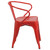 27.75" Red Contemporary Outdoor Furniture Patio Stackable Chair with Arms