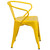 27.75" Yellow Contemporary Outdoor Furniture Patio Stackable Chair with Arms