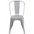 33" Silver Contemporary Outdoor Furniture Patio Stackable Chair