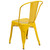 33" Yellow Contemporary Outdoor Furniture Patio Stackable Chair