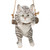 8" Hanging Tabby Cat on a Perch Outdoor Garden Statue