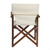 36" White Foldable Patio Chair With A Wooden Frame