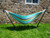 110" Yellow and Blue Striped Brazilian Style Hammock with a Steel Hammock Stand