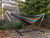 110" Black and Blue Striped Brazilian Style Hammock with a Steel Hammock Stand