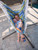 72" Blue and Green Brazilian Style Hammock Chair with a Hanging Bar