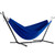 Relax in Style with a 110" Dark Blue Brazilian Hammock and Stand Set
