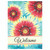 Blue and Red Welcome Floral Outdoor Garden Flag 18" x 13"