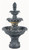 53" Three Tier Outdoor Patio Garden Water Fountain - Antique Stone Finish