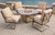 Set of 5 Gray Smoke Contemporary Outdoor Fire Pit Table 47”