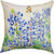 18" White and Blue Floral Outdoor Patio Square Throw Pillow