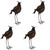Solar LED Lighted Bird Outdoor Garden Statues - 20.25" - Brown - Set of 4