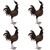 Solar LED Lighted Rooster Outdoor Garden Statues - 24" - Brown - Set of 4