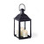 23'' Black and Clear Contemporary Square Pillar Candle Lantern