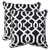 Set of 2 Black and White Geometric Square Outdoor Corded Throw Pillows 18.5"