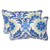 Set of 2 Blue and White Damask Outdoor Corded Throw Pillows 18.5"